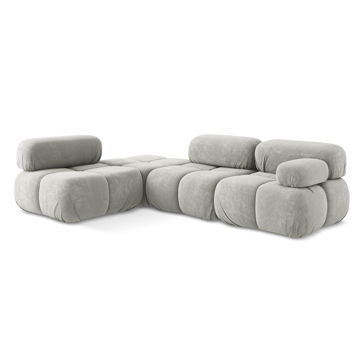 LaMiaSofa hoekbank links Sanremo - chenille stof - lichtgrijs - 285x19