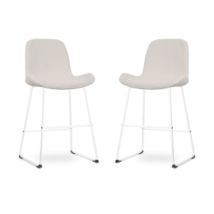 Nolon Nino-Fé Barkrukken Set van 2 – Ribstof Crème – Wit – 65 cm Nolon Nino-Fé Barkrukken Set van 2 – Ribstof Crème – Wit – 65 cm