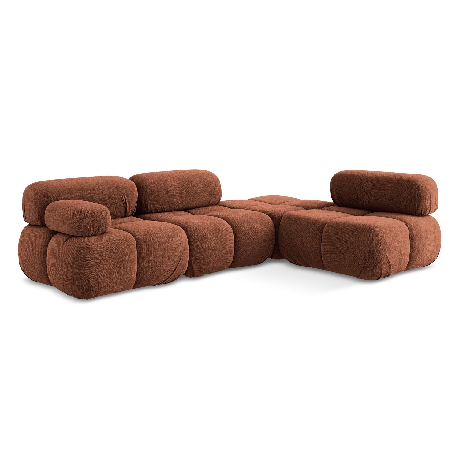 LaMiaSofa hoekbank rechts Sanremo - chenille stof - terracotta - 285x1