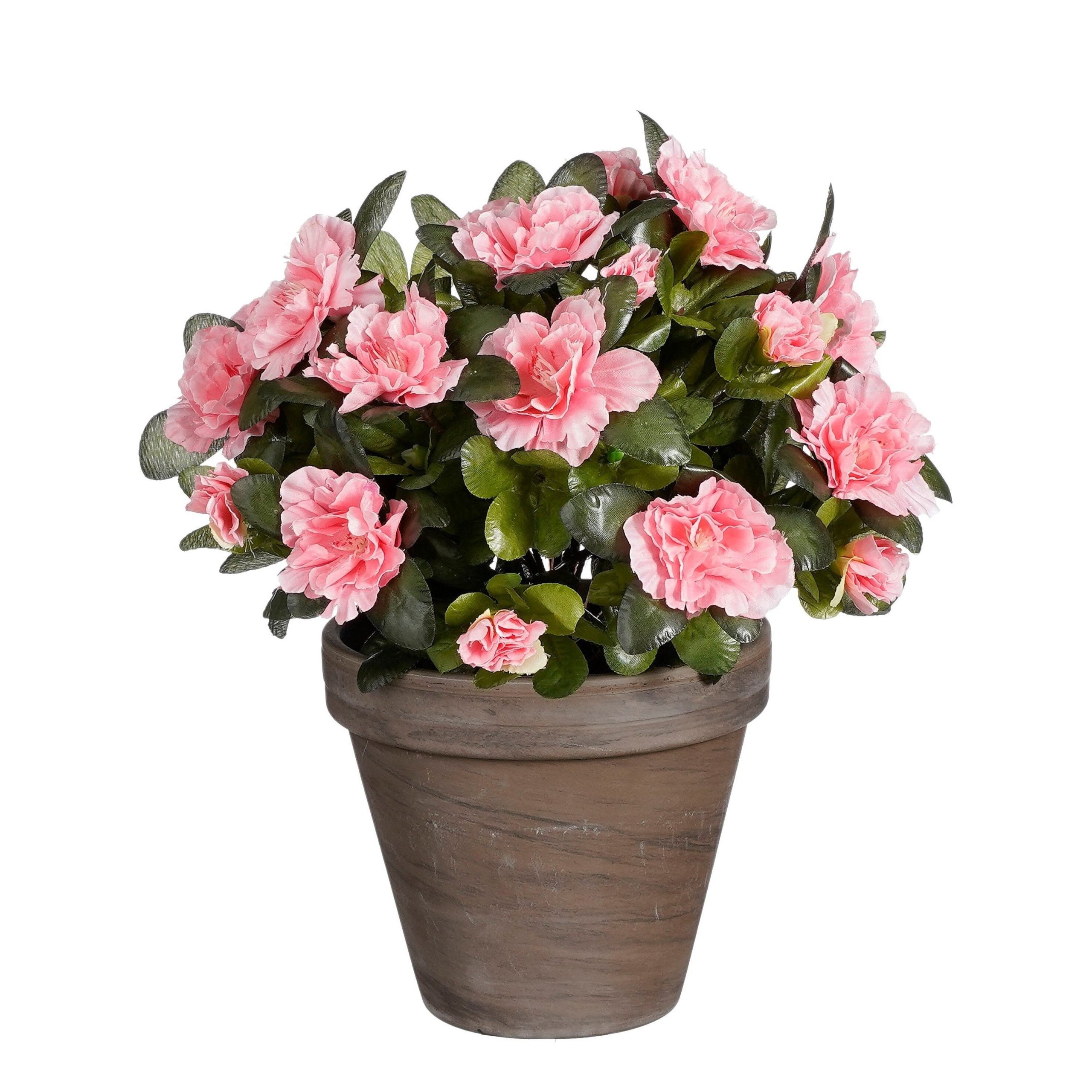 Mica Decorations Azalea Kunstplant in Bloempot Stan - H31 x Ø26 cm - P