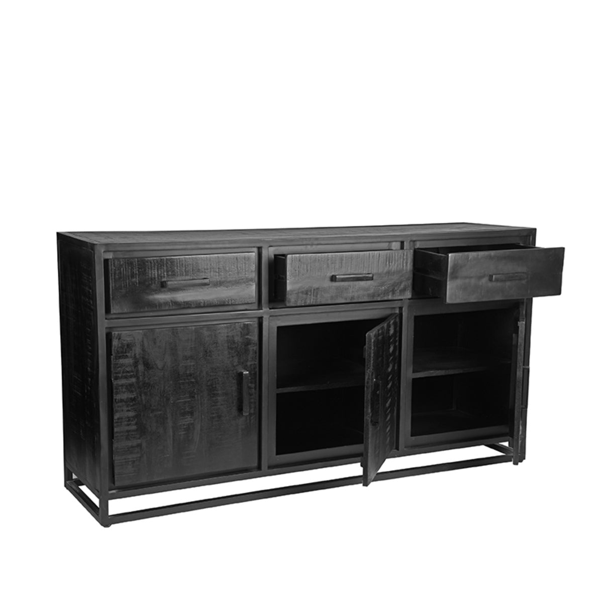 LABEL51 Dressoir Chili - Zwart Metaal/Mangohout - 170x45x90cm