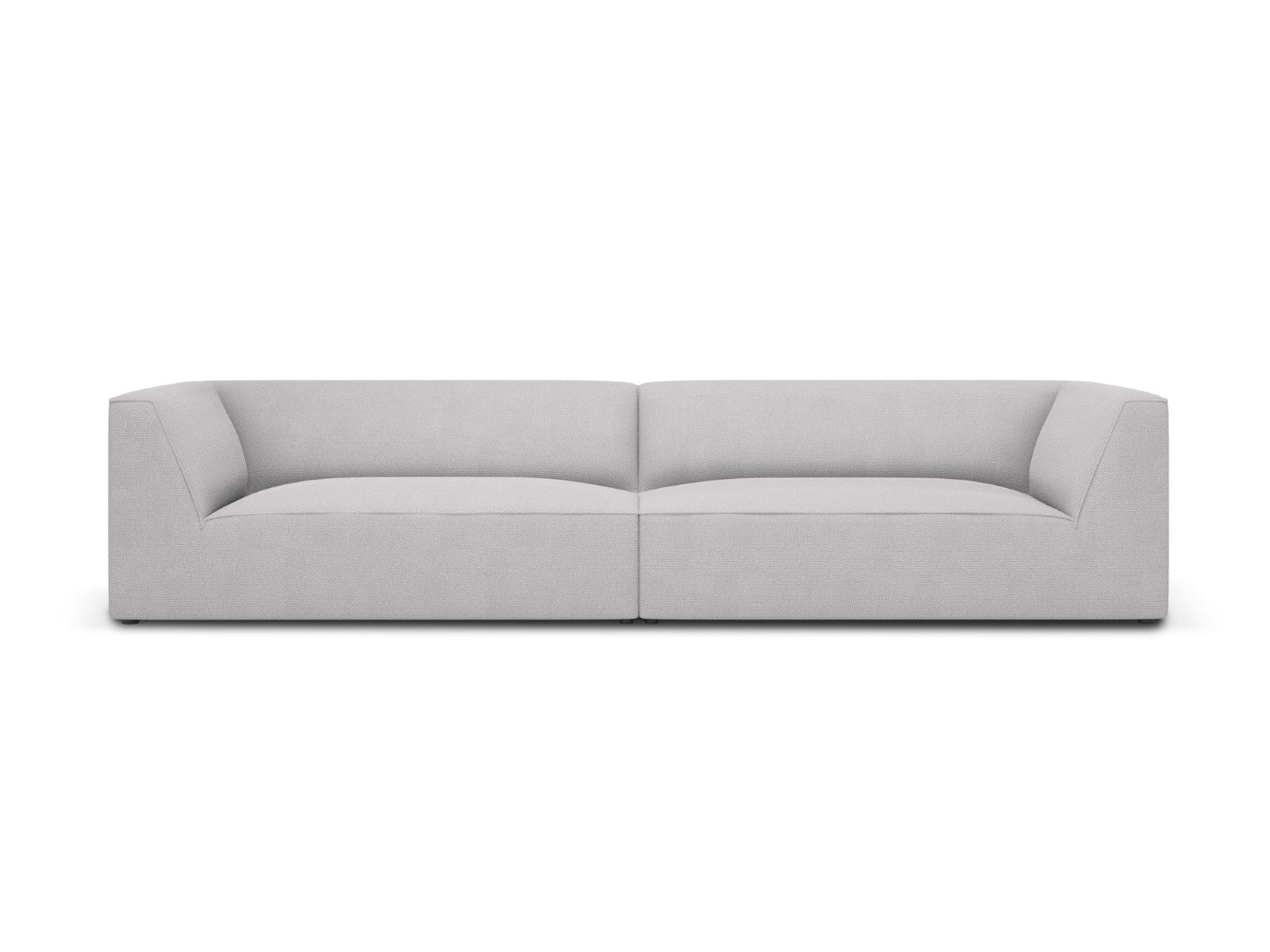 Micadoni Bank Ruby 4-zits, structurele stof, lichtgrijs - 93x302x69cm