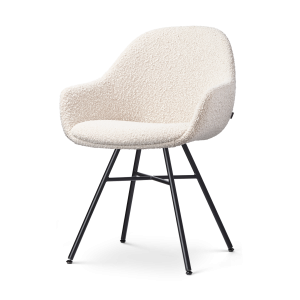 Nolon Noa-Mae Eetkamerstoel Bouclé Beige – Armleuning – Zwarte Poten Nolon Noa-Mae Eetkamerstoel Bouclé Beige – Armleuning – Zwarte Poten