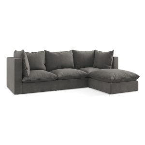 LaMiaSofa hoekbank rechts Ravenna – textuurstof – donkergrijs – 255×16 LaMiaSofa hoekbank rechts Ravenna – textuurstof – donkergrijs – 255×16