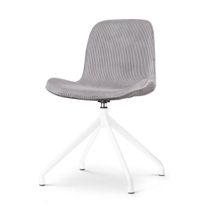 Nolon Nola-Fé Eetkamerstoel Rib Warm Grijs – Draaibaar Wit Onderstel Nolon Nola-Fé Eetkamerstoel Rib Warm Grijs – Draaibaar Wit Onderstel