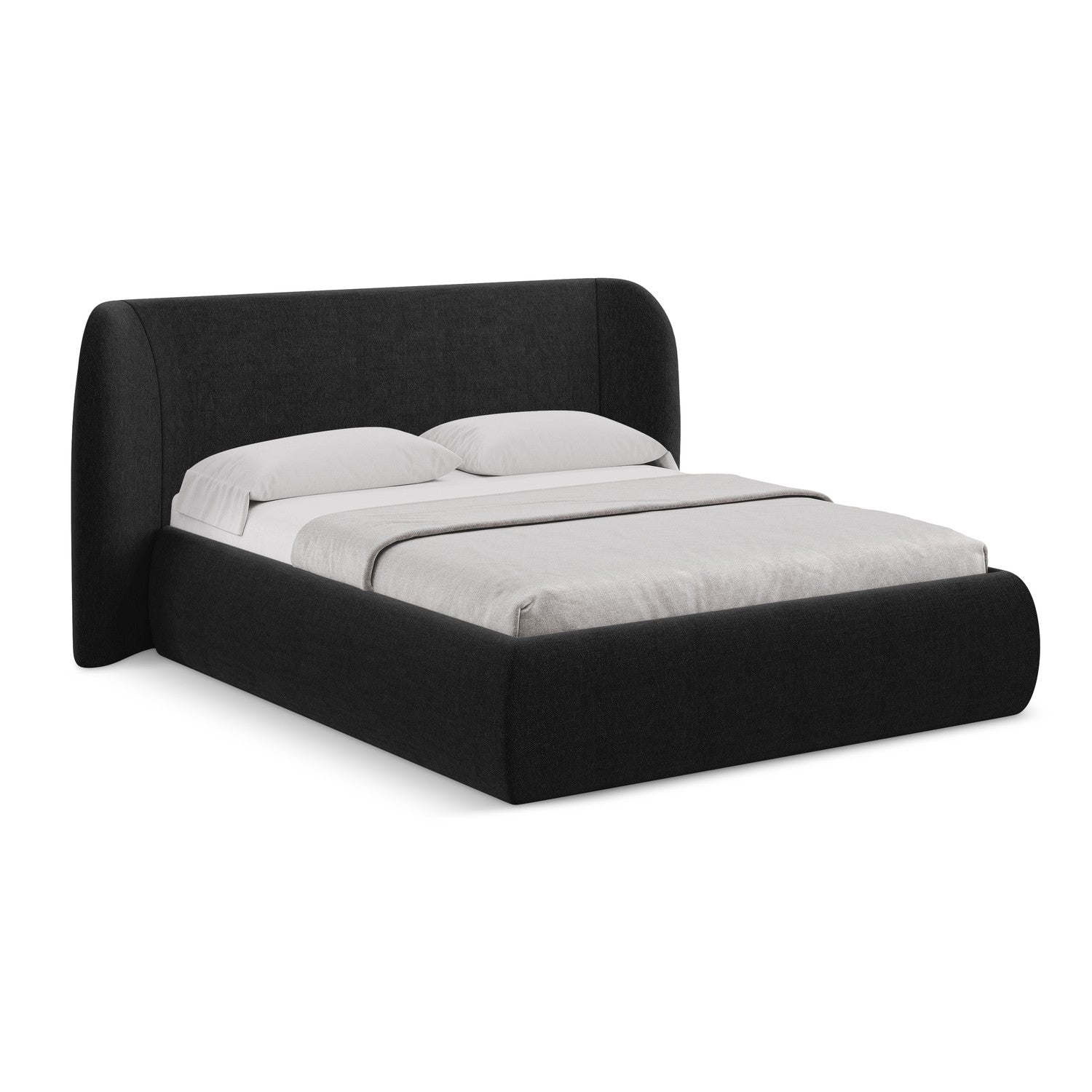 LaMiaSofa Bed met opbergruimte Trieste - chenille stof - zwart - 190x2