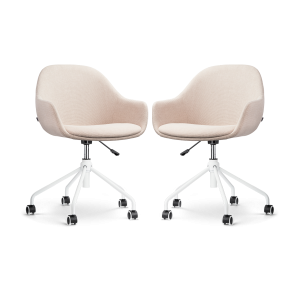 Nolon Nout-Mae Bureaustoelen Set van 2 – Beige – Wit Nolon Nout-Mae Bureaustoelen Set van 2 – Beige – Wit