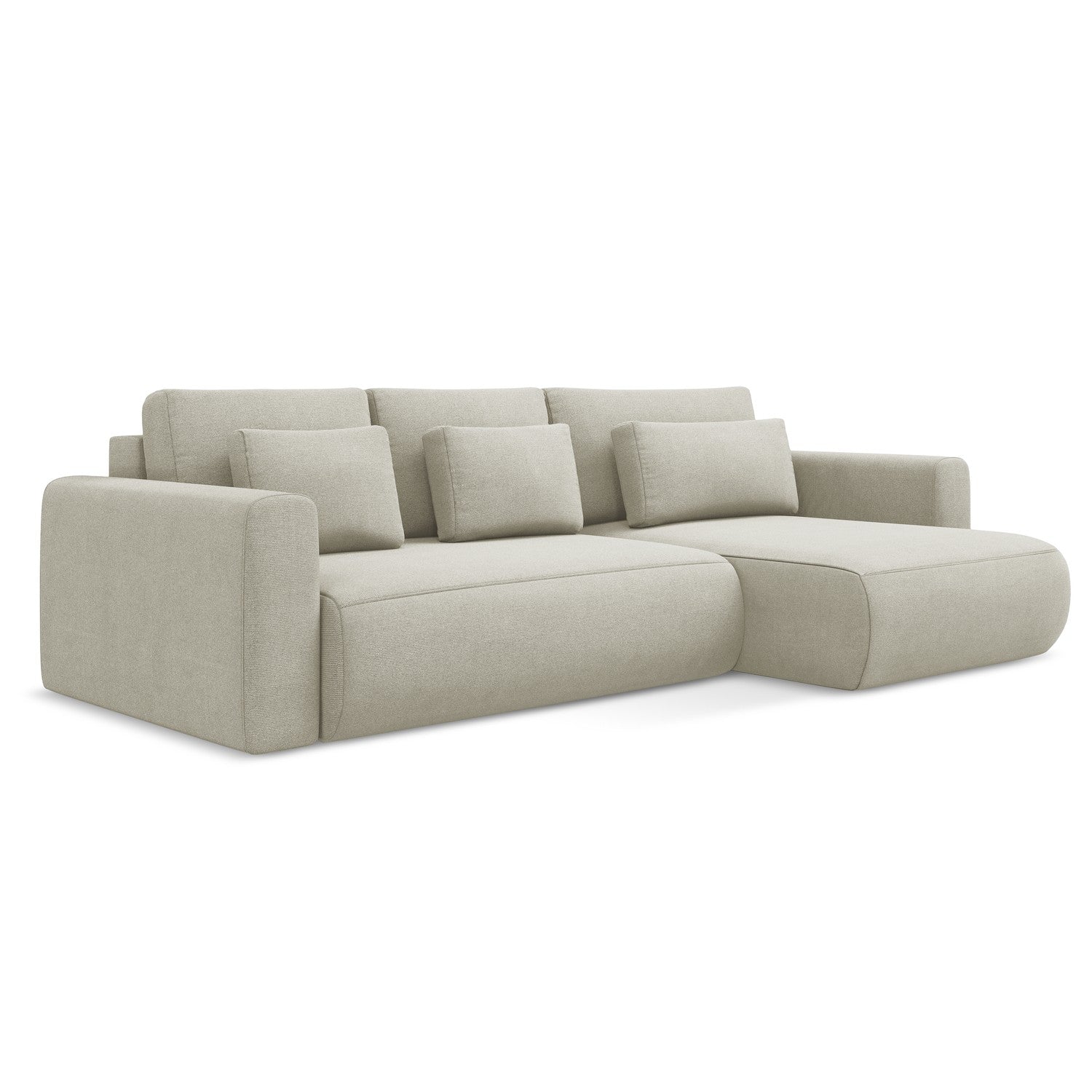 LaMiaSofa hoekbank rechts Perugia - textuurstof - lichtbeige - 278x149