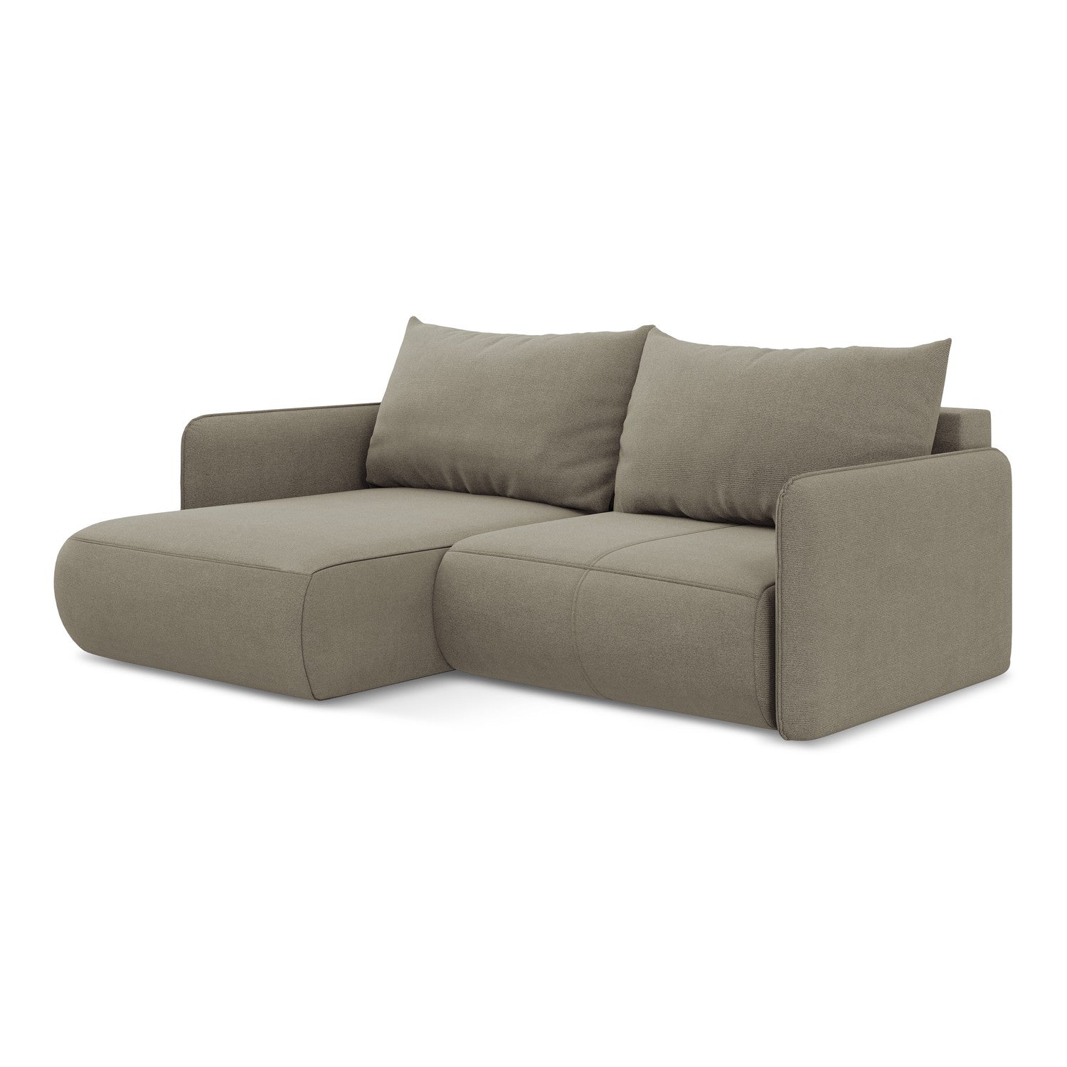 LaMiaSofa hoekbank links Palermo - textuurstof - donkerbeige - 207x148