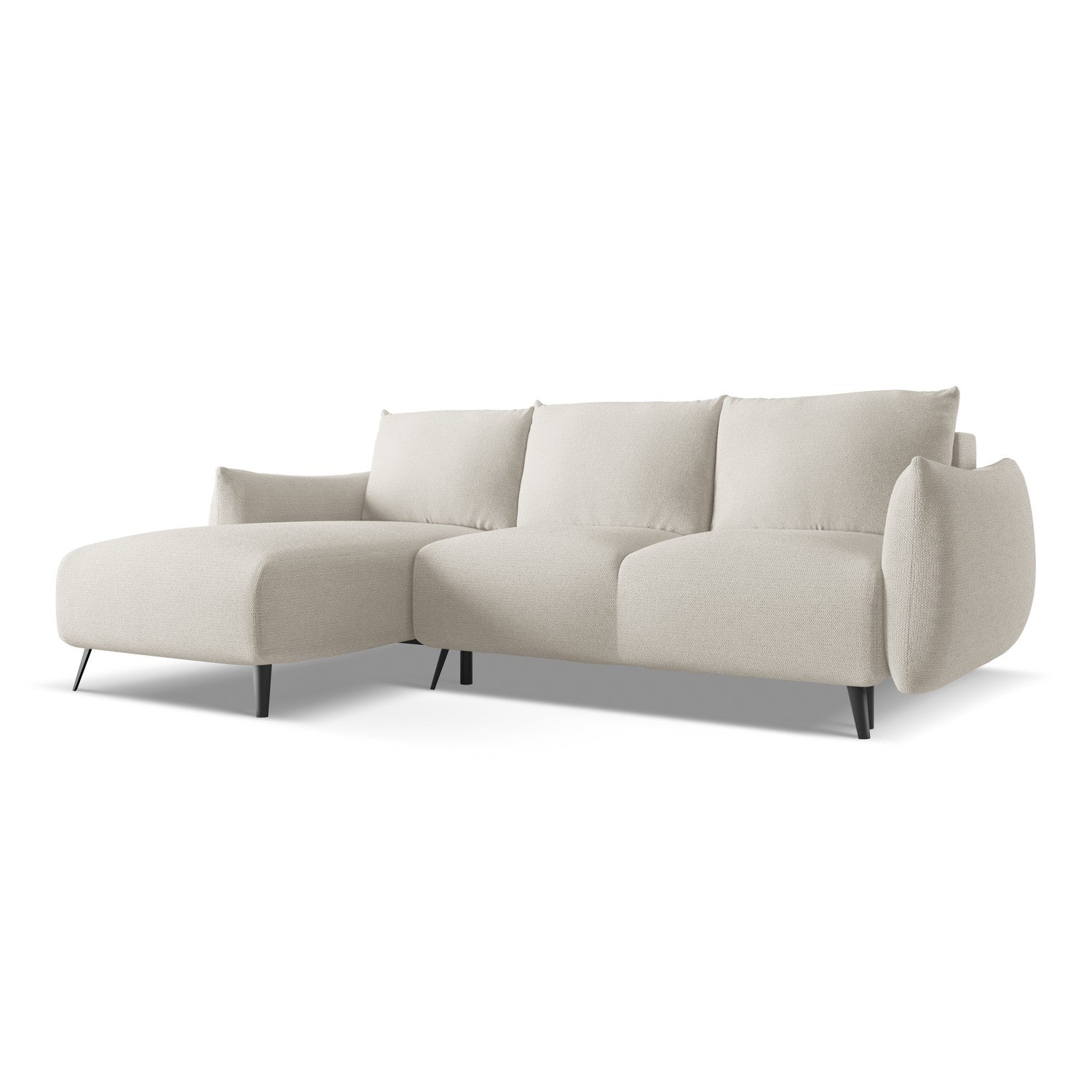 LaMiaSofa hoekbank links Genova - chenille stof - zilver - 242x162x86