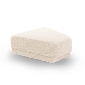 Micadoni Poef Miley structurele stof ivoor – 79x88x40cm Micadoni Poef Miley structurele stof ivoor – 79x88x40cm