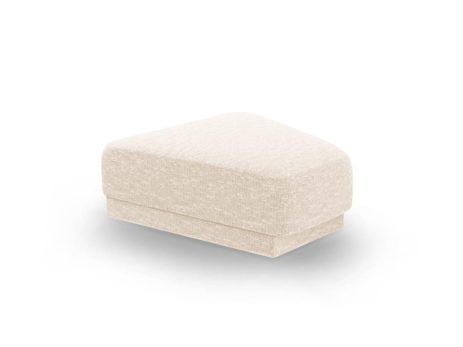 Micadoni Poef Miley structurele stof ivoor - 79x88x40cm