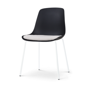 Nolon Nora-Liv Eetkamerstoel Zwart – Beige Kussen – Witte Poten Nolon Nora-Liv Eetkamerstoel Zwart – Beige Kussen – Witte Poten