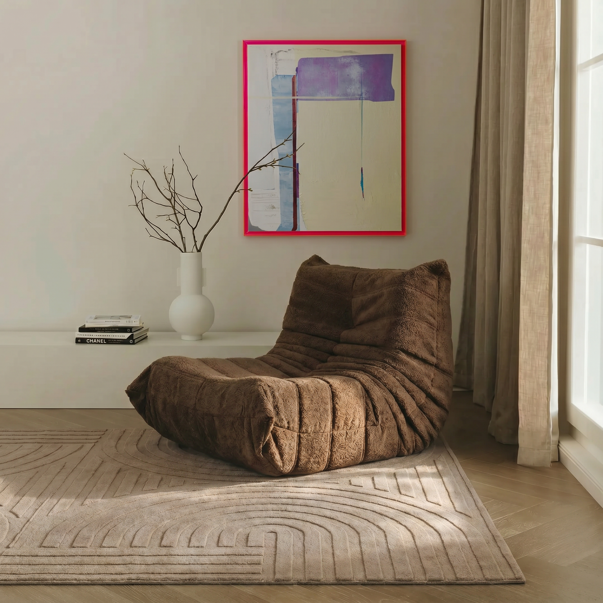 Mrcarpet Vloerkleed Scandinavisch taupe hoog/laag Ella 200 x 290cm