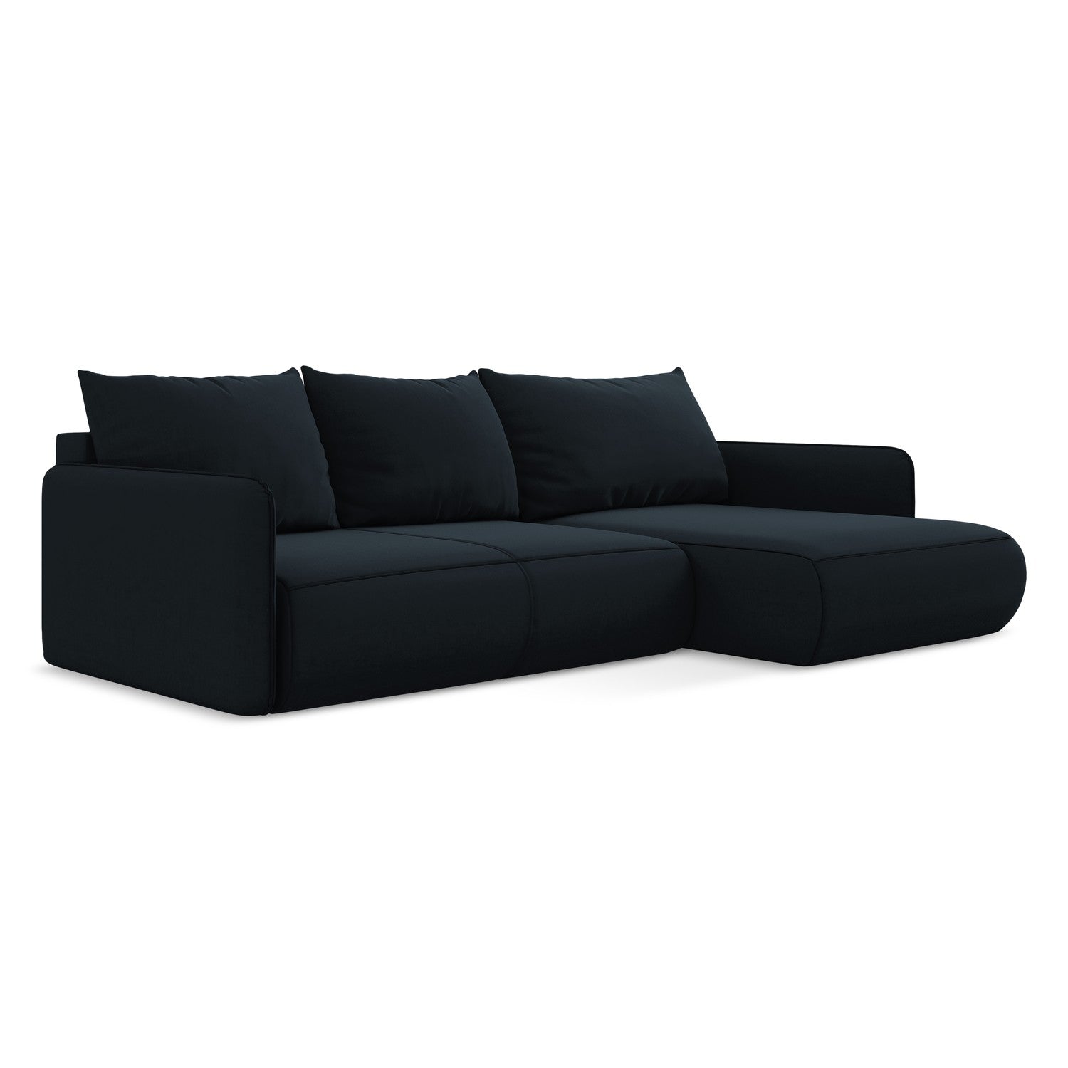 LaMiaSofa hoekbank rechts Palermo - velours - koningsblauw - 240x148x8