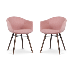 Nolon Nena-Otis eetkamerstoel zacht roze – walnoot houten onderstel – Nolon Nena-Otis eetkamerstoel zacht roze – walnoot houten onderstel –