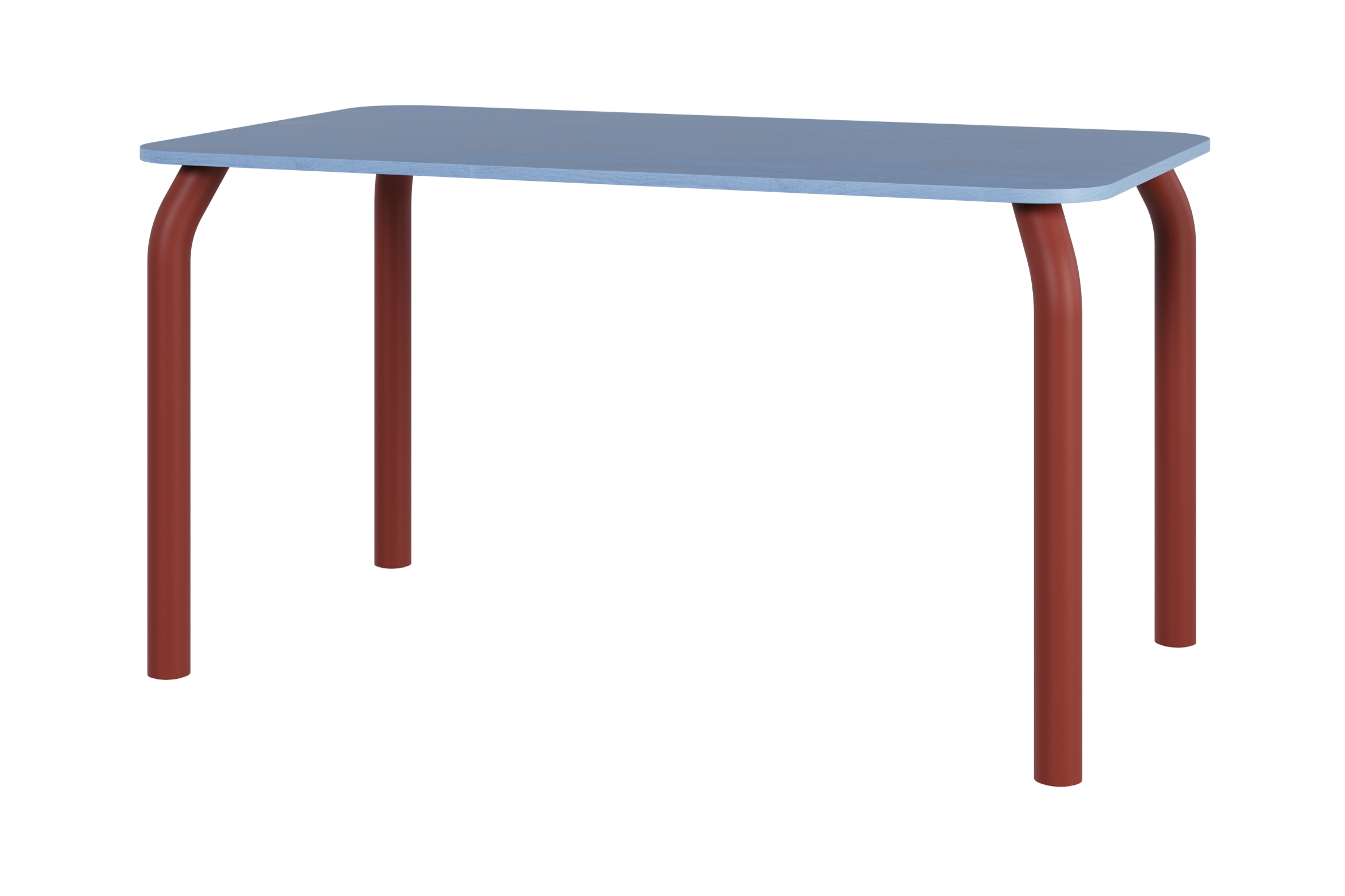 noo.ma Meko eettafel 140 x 80 cm - houten blad, Frosty Blue & Auburn R