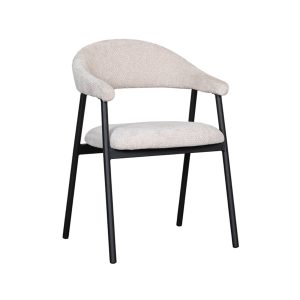 LABEL51 Eetkamerstoel Amaze – Naturel Stof – Zithoogte 50cm – Set van LABEL51 Eetkamerstoel Amaze – Naturel Stof – Zithoogte 50cm – Set van