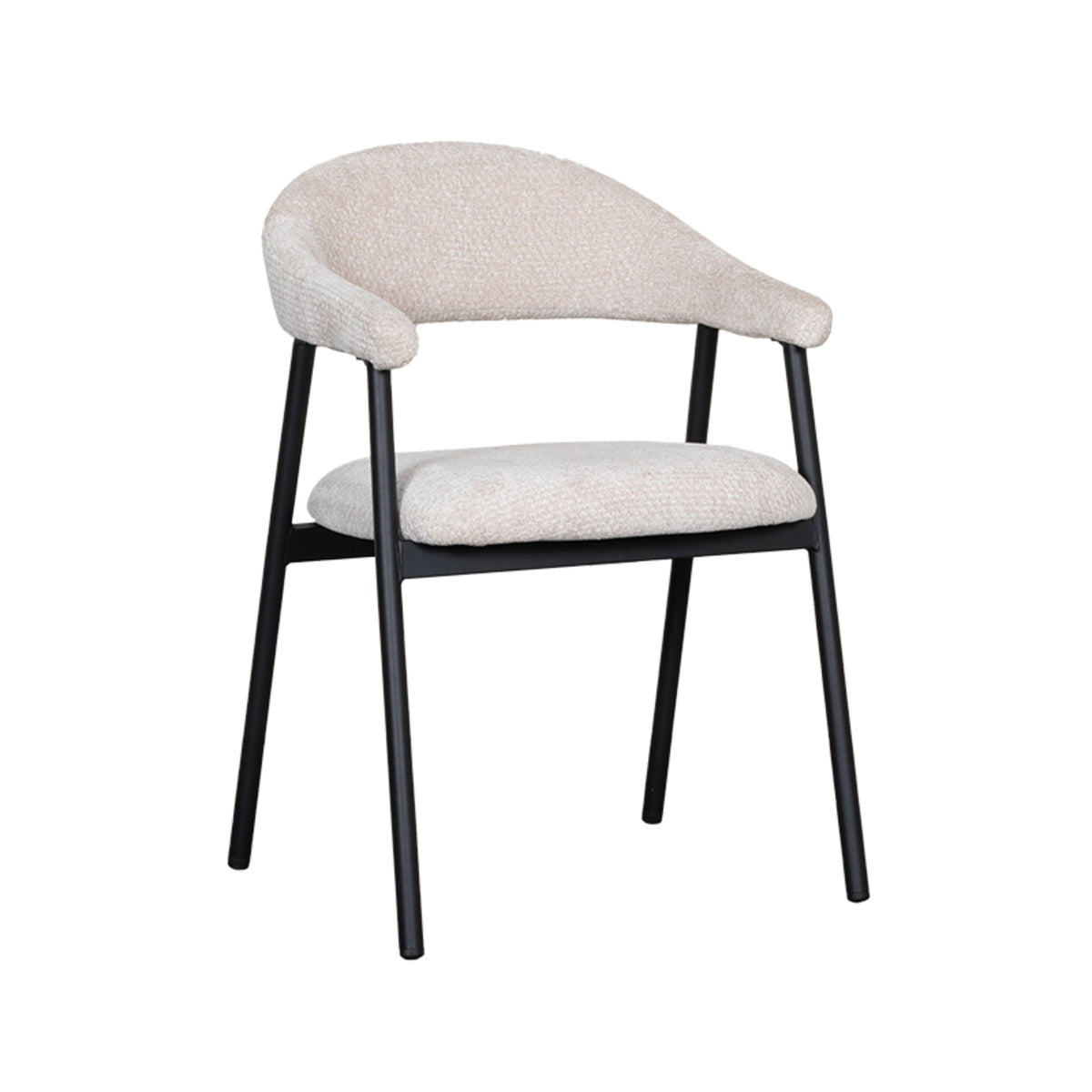 LABEL51 Eetkamerstoel Amaze - Naturel Stof - Zithoogte 50cm - Set van