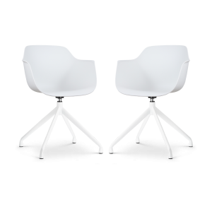 Nolon Nola-Puk Draaibare Eetkamerstoelen Wit – Wit Onderstel – 2x Nolon Nola-Puk Draaibare Eetkamerstoelen Wit – Wit Onderstel – 2x
