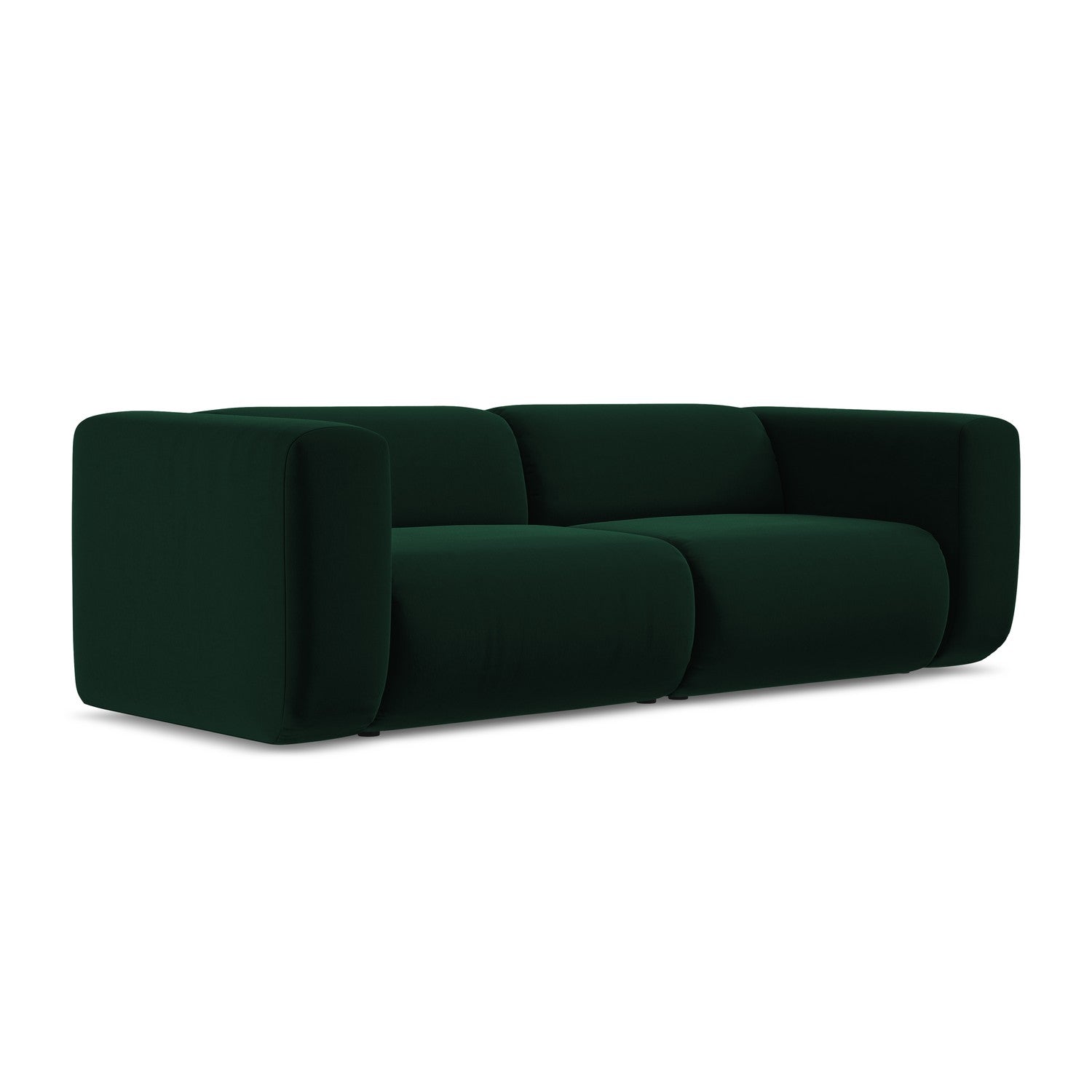 LaMiaSofa 3-zits bank Bari - velours - flessengroen - 228x89x70