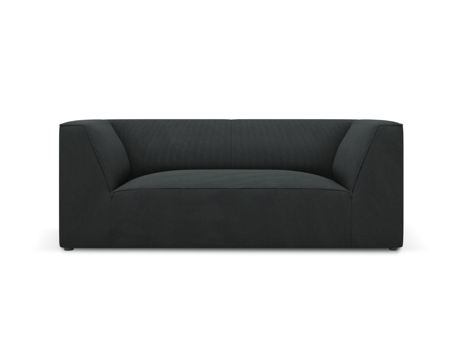 Micadoni Bank Ruby 2-zits, ribfluwelen, zwart - 93x174x69cm