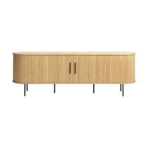 Olivine Lenn TV meubel Naturel – Hout – Zwarte Poten – B 180 cm Olivine Lenn TV meubel Naturel – Hout – Zwarte Poten – B 180 cm