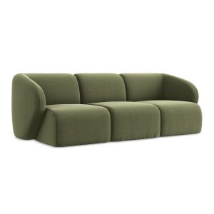 LaMiaSofa 3-zits bank Cervo – velours – olijf – 244x94x75