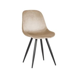 LABEL51 Eetkamerstoel Capri – Zand Velvet – Zithoogte 49cm – Set van 2