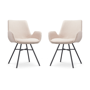 Nolon Noa-Eef Eetkamerstoelen Set van 2 – Beige – Zwarte Poten Nolon Noa-Eef Eetkamerstoelen Set van 2 – Beige – Zwarte Poten
