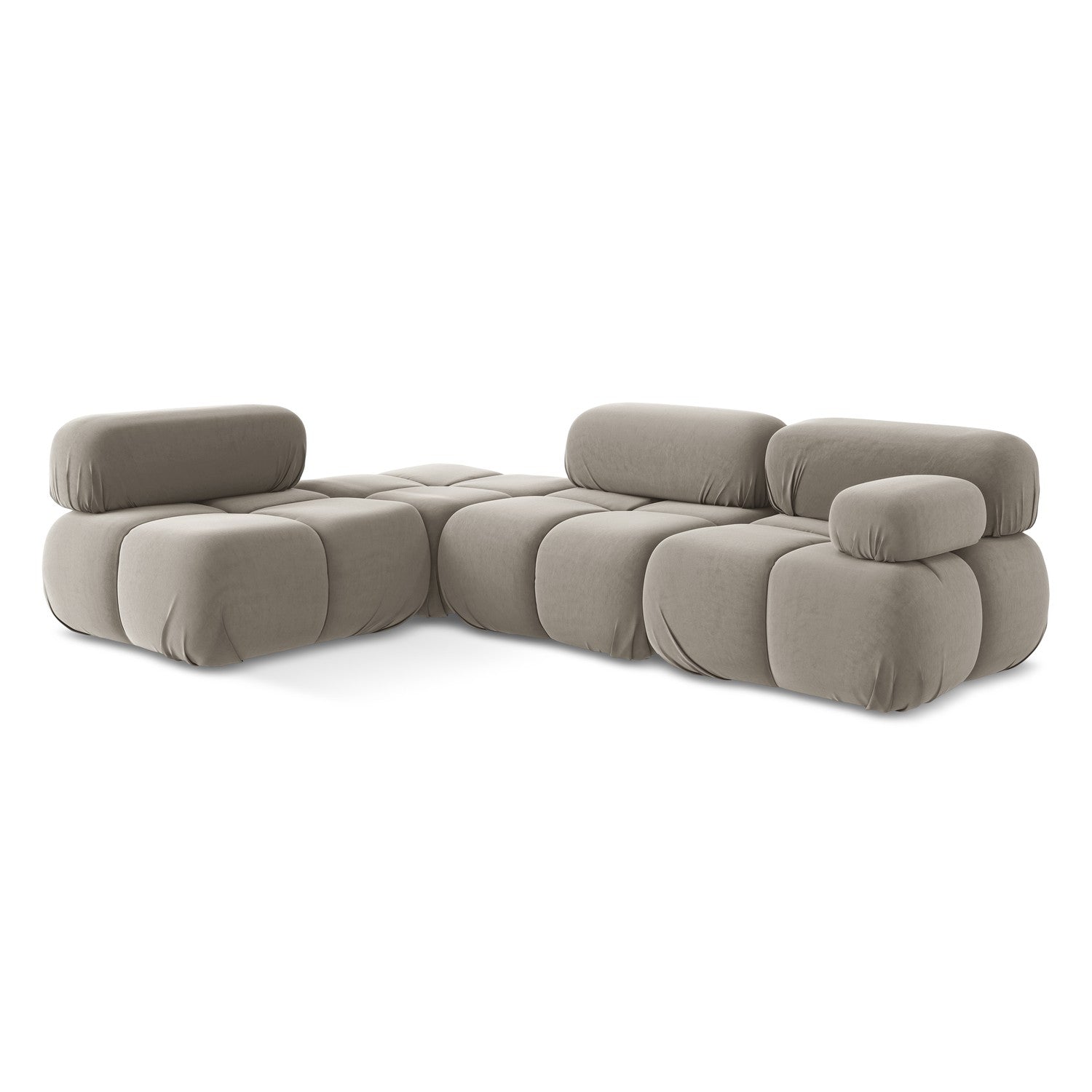 LaMiaSofa hoekbank links Sanremo - velours - taupe - 285x190x70