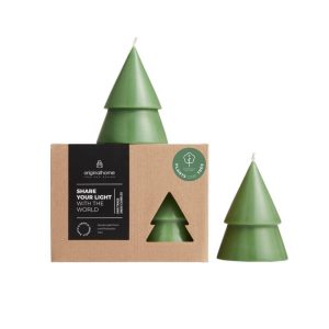 Originalhome dennenboom kaars – flessengroen – M – set van 2 Originalhome dennenboom kaars – flessengroen – M – set van 2