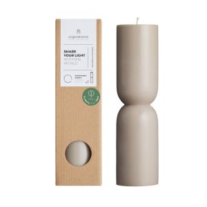 Originalhome kaars organische vorm – beigegrijs – L Originalhome kaars organische vorm – beigegrijs – L