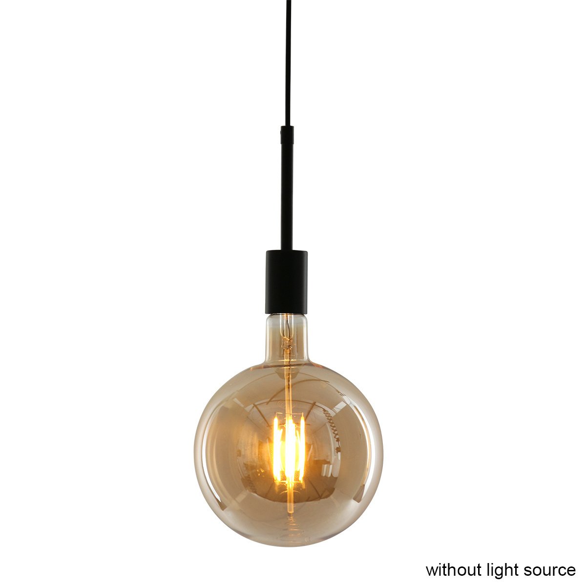 Mexlite hanglamp minimalics - 1 lichts - 8x 160 cm - zwart