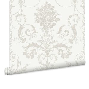 Laura Ashley Vliesbehang – Josette Dove Grey & White – 10mx52cm Laura Ashley Vliesbehang – Josette Dove Grey & White – 10mx52cm