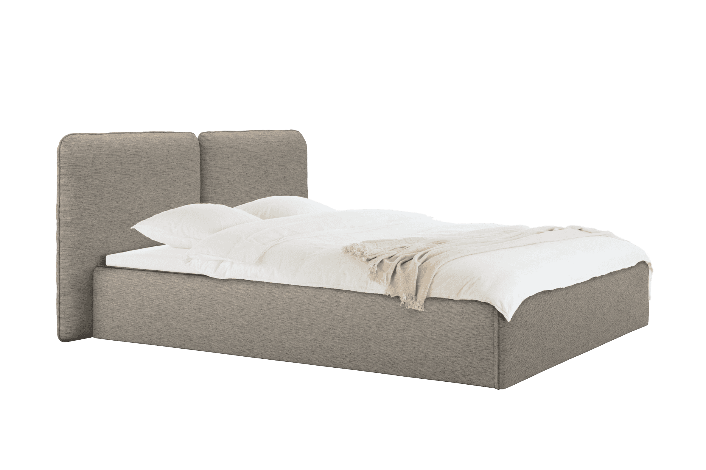 noo.ma gestoffeerd bed met opbergruimte - bright brown, 95 cm hoog