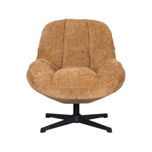 LABEL51 Fauteuil Huxley – Cognac Stof – Draaibaar LABEL51 Fauteuil Huxley – Cognac Stof – Draaibaar