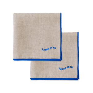 Kulu Club servetten "dinner on me" – 100% linnen – beige – set van 2 Kulu Club servetten "dinner on me" – 100% linnen – beige – set van 2