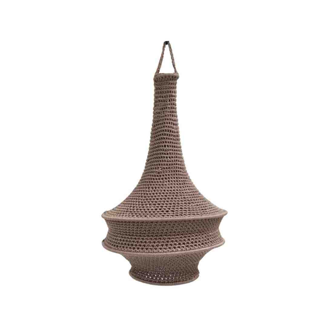 NOA MAY Hanglamp Zara - taupe - viscose - Ø 30 cm / H 47 cm - fishnet