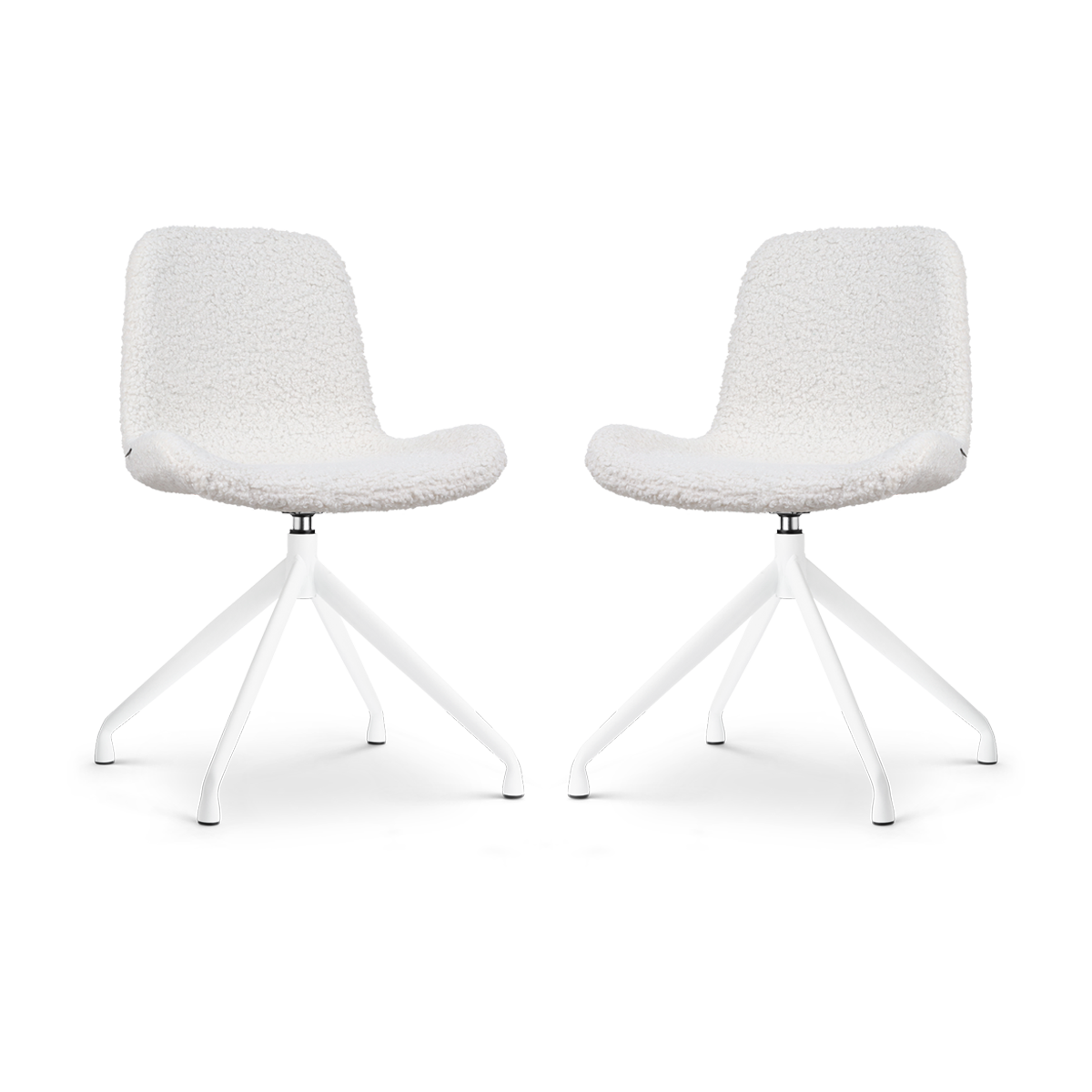 Nolon Nola-Fé Draaibare Eetkamerstoelen Set van 2 Teddy Wit - Zwart