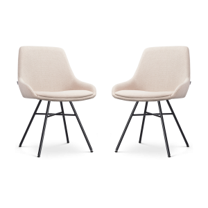 Nolon Noa-Isa Eetkamerstoelen Set van 2 – Beige – Zwart Nolon Noa-Isa Eetkamerstoelen Set van 2 – Beige – Zwart