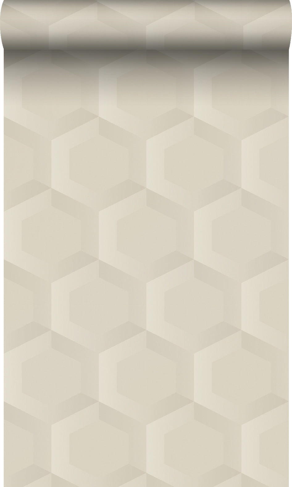Origin Wallcoverings behang 3d hexagon motief lichtbeige - 53 cm x 10.