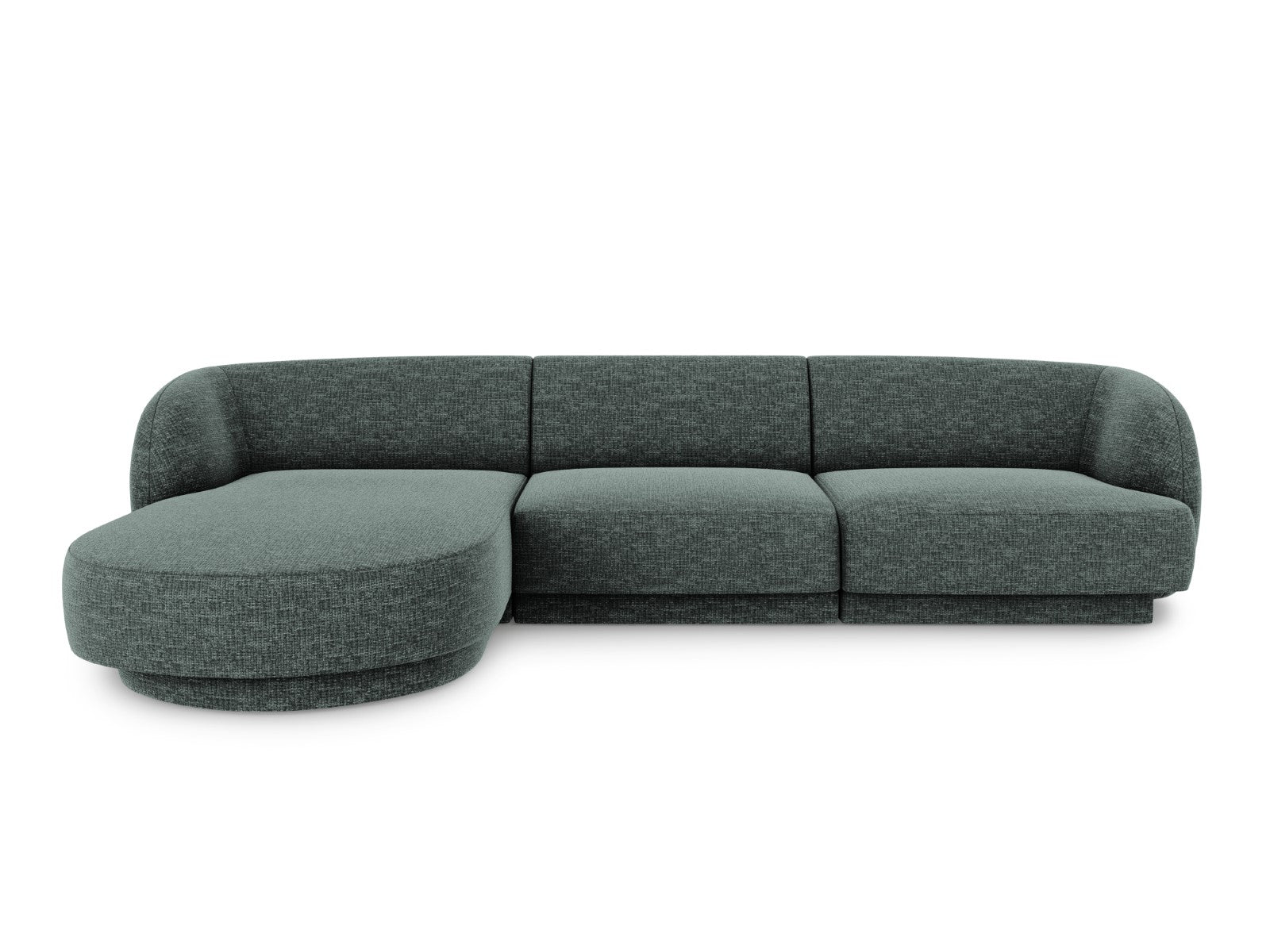 Micadoni linker hoekbank Miley 4-zits, chenille, olie - 156x255x70cm