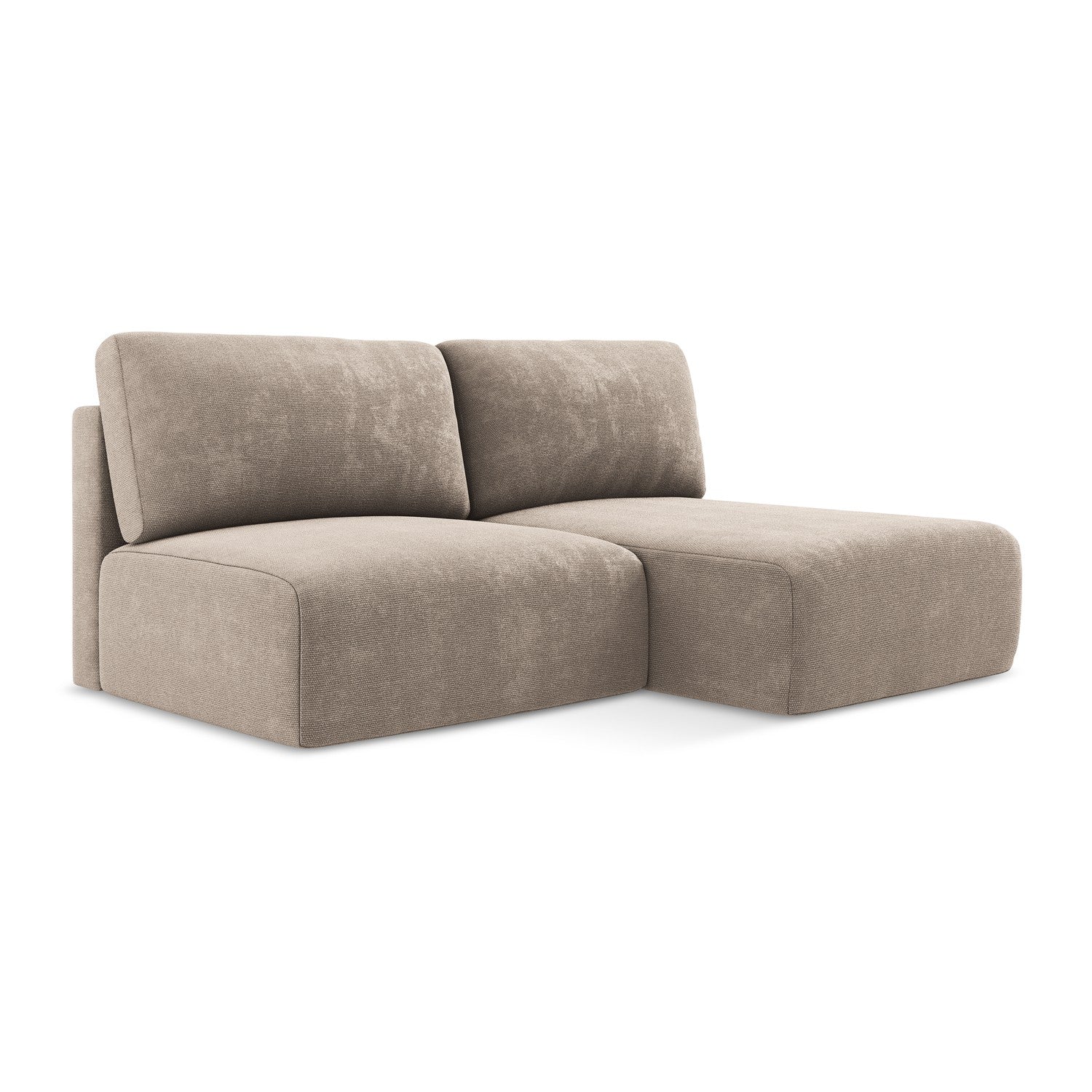 LaMiaSofa hoekbank rechts Ostia - chenille stof - donkerbeige - 210x14
