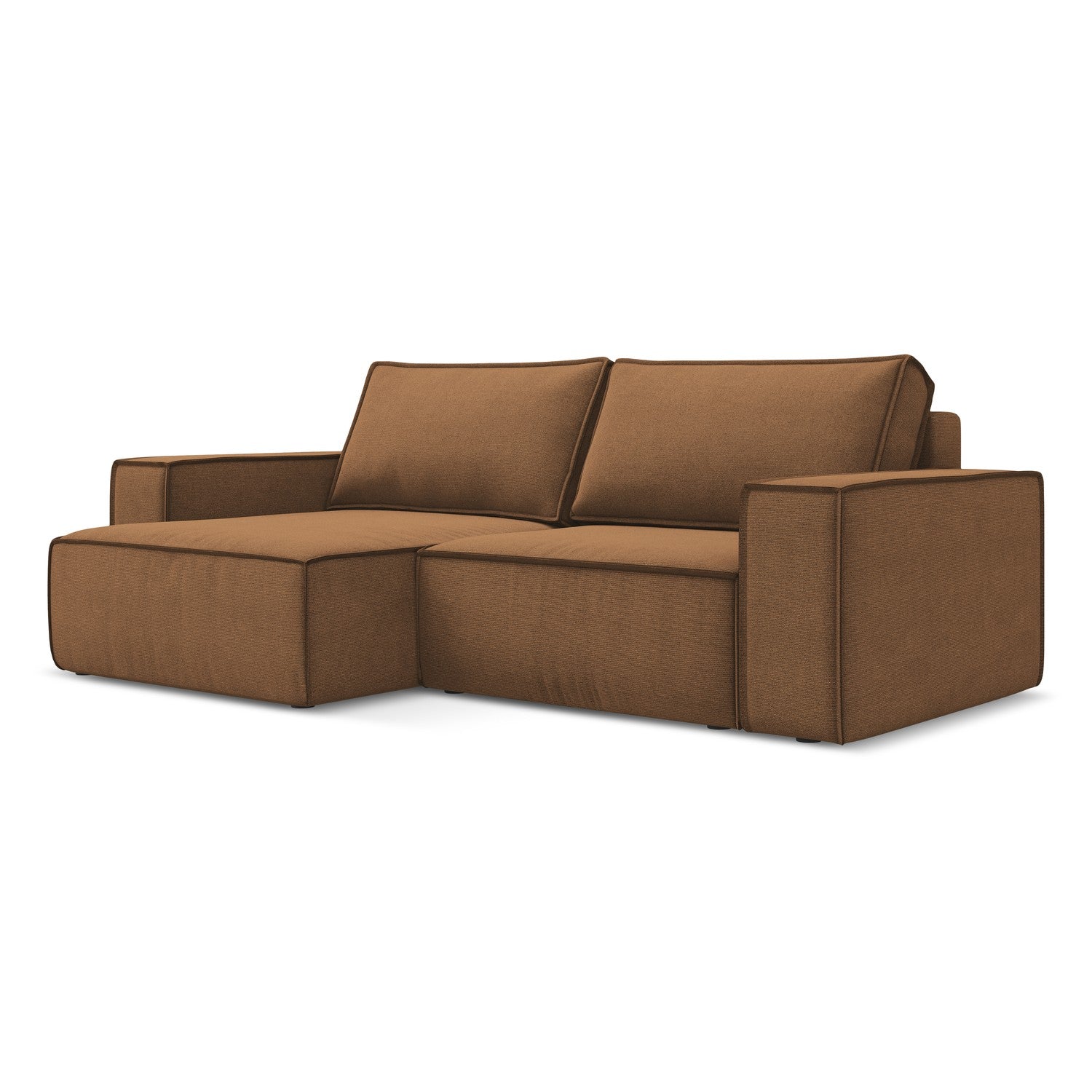 LaMiaSofa hoekbank links Livorno - textuurstof - terracotta - 257x148x