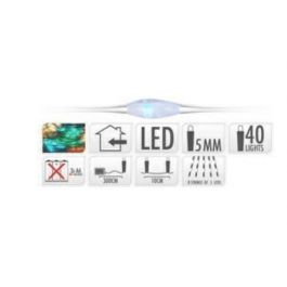 Zilverdraad 40 LED Multi colour Cascade