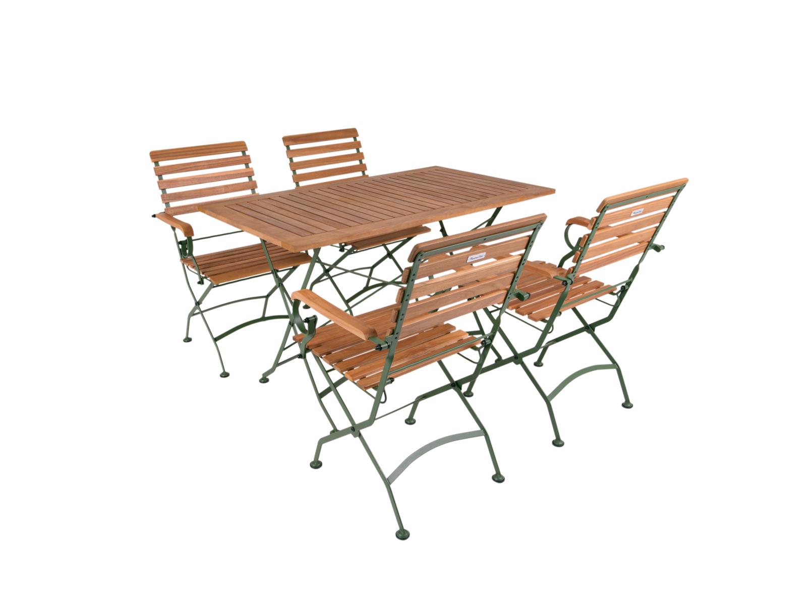 MaximaVida inklapbare acacia tuinset Toscana 120 cm olijfgroen - stoel