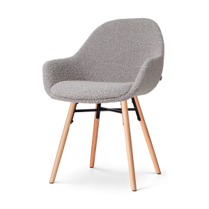 Nolon Nena-Mae Eetkamerstoel Bouclé Taupe – Armleuning – Stof Nolon Nena-Mae Eetkamerstoel Bouclé Taupe – Armleuning – Stof