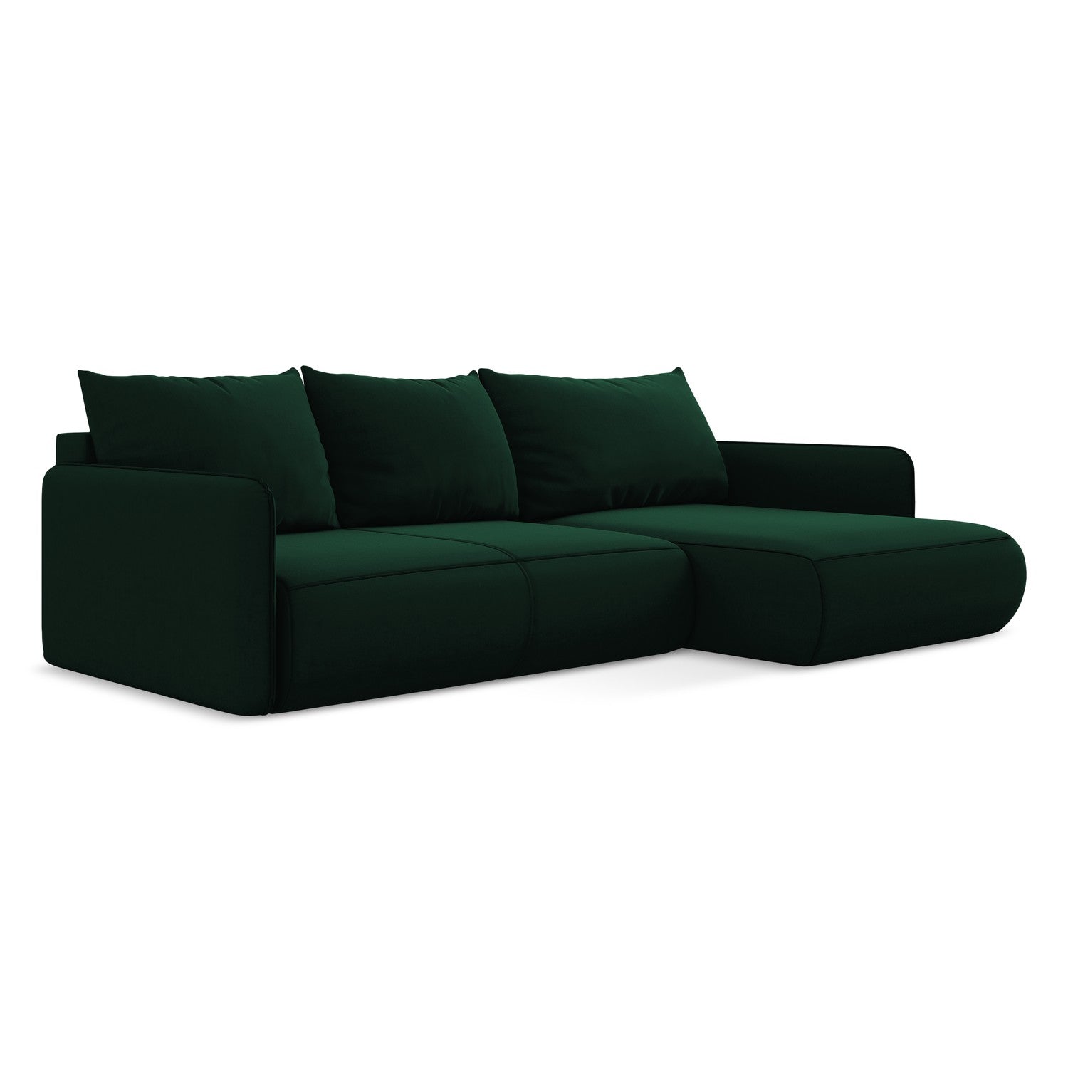 LaMiaSofa hoekbank rechts Palermo - velours - flessengroen - 240x148x8