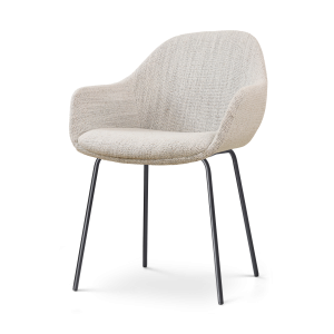 Nolon Nora-Mae Eetkamerstoel Beige Gemêleerd – Armleuning – Zwarte Pot